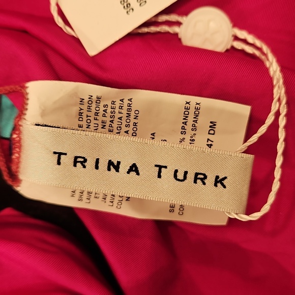 💕TRINA TURK💕 Medallion High Waist Bikini Bottom ~ Pink Medallion Print 8 NWT - Picture 9 of 10